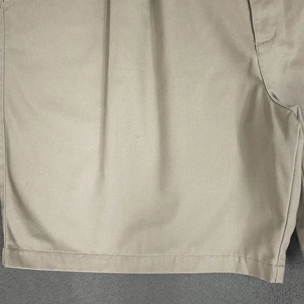 St. John's Bay Shorts Men's Size 48 Pleated Comfort Fit Chino Beige